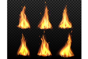 Realistic bonfire or campfire flame, an Illustration by Vector Tradition