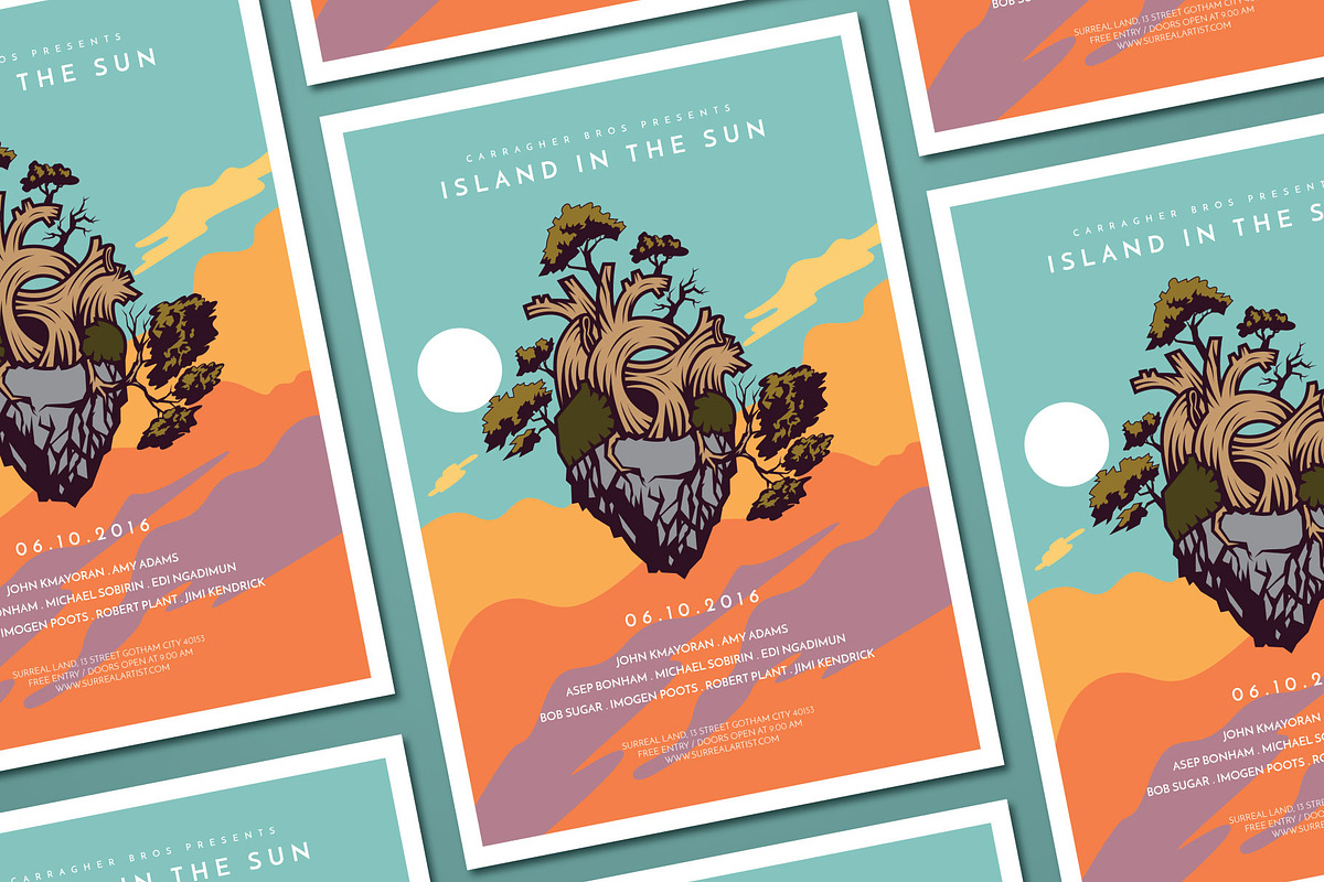 Sky Island Hand Drawn Vector Flyer, a Flyer Template by ashenterprise (Photo 2 of 2)