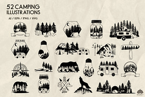 Camping, Forest And Mountains