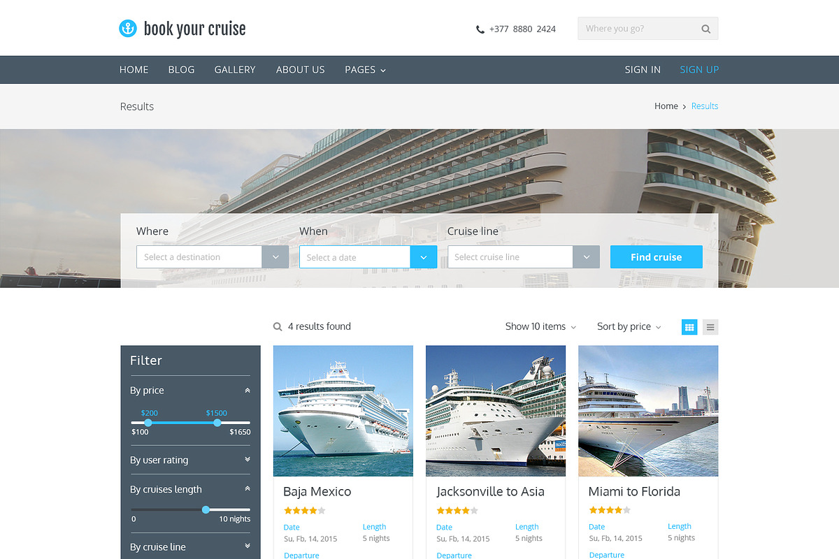 Book Your Cruise - Booking PSD, a Websites & App Template by bestwebsoft (Photo 2 of 5)