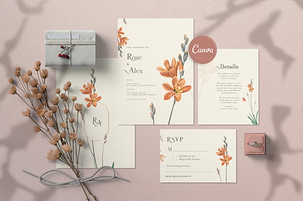 Rose & Alex (Vintage), an Invitation Template by EvitePapery