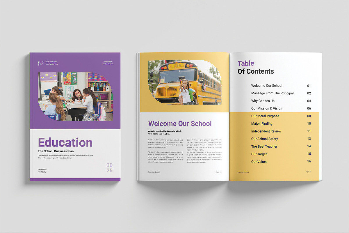 Education School Plan Template, a Brochure Template by Cleffon_Graphic_Studio (Photo 2 of 9)
