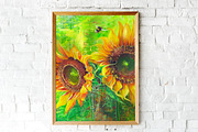 Acrylic Painted Suflowers Art, an Illustration by MaryAmi (Thumbnail 2 of 3)