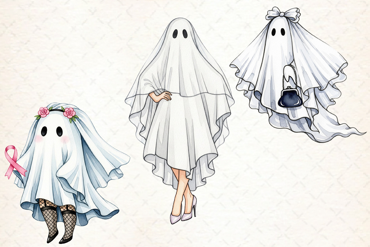 Pin-Up Ghost Girl Clipart, an Illustration by Libby Wishes (Photo 5 of 7)
