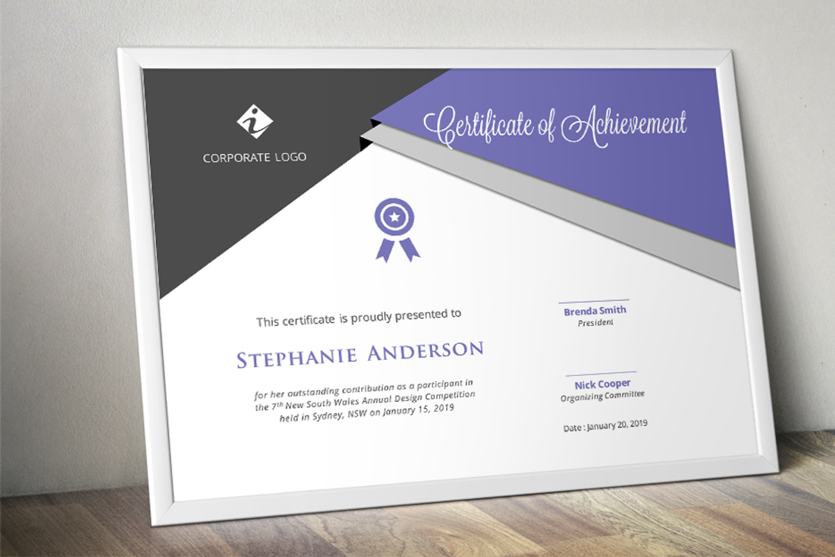 Script triangle certificate design, a Stationery Template by Inkpower (Photo 6 of 6)