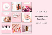 Beauty Instagram Templates Canva, a Social Media Template by Deepa Template Studio (Thumbnail 2 of 19)
