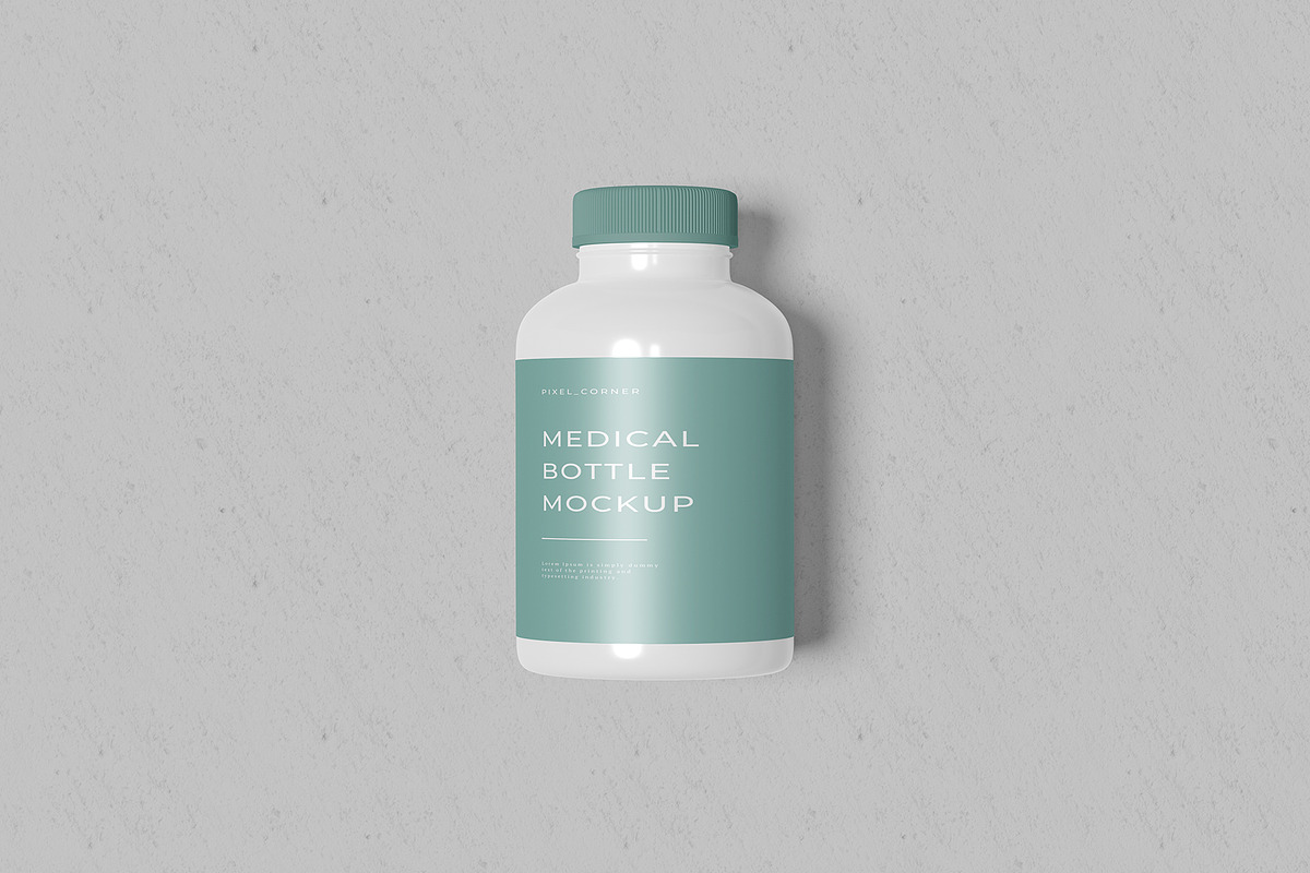 Supplement Bottle Packaging Mockup, a Cups & Container Mockup by Pexelcorner (Photo 5 of 5)