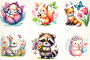 Watercolor Spring Animals Clipart, an Illustration by DreamCafeArt (Thumbnail 2 of 6)
