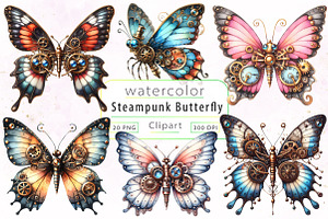 Steampunk Butterfly Clipart