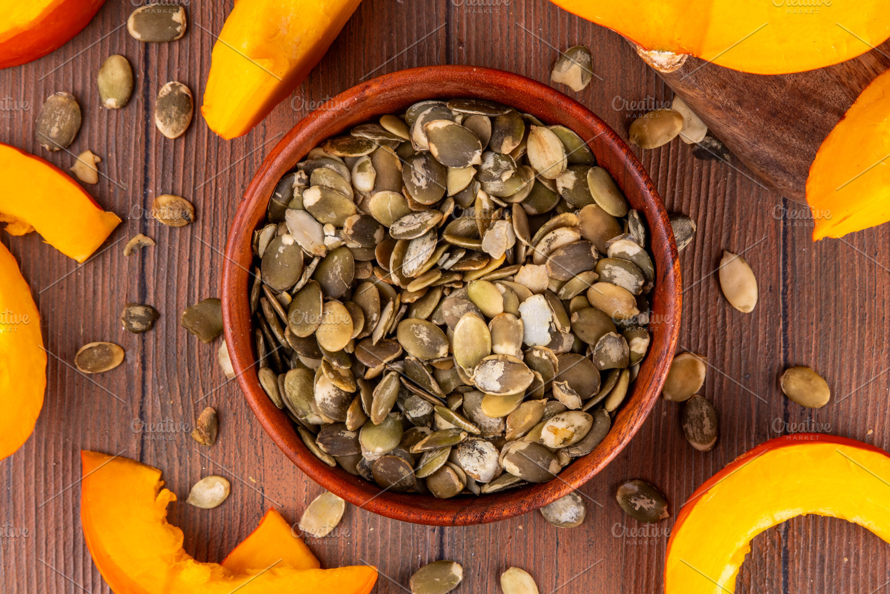 Homemade organic dried pumpkin seeds, a Food & Drink Photo by Rimma