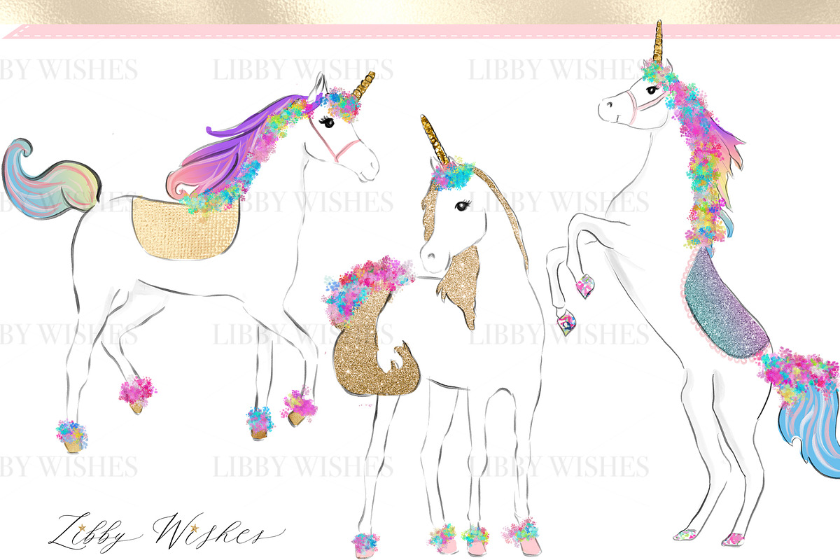Unicorn Dreams clipart, an Illustration by Libby Wishes (Photo 2 of 11)