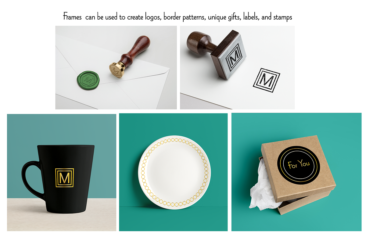 Gold, Silver, & Black Frames Clipart preview 2