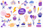 Funny cats – Birthday Clipart, an Object Graphic by PawLoveArt (Thumbnail 3 of 14)