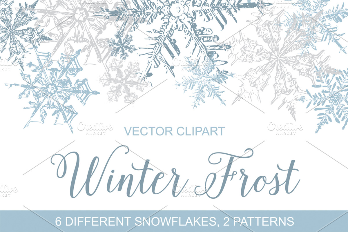 Vintage Snowflakes Vector Clipart, a Graphic by Galina Ivanova (Photo 1 of 5)