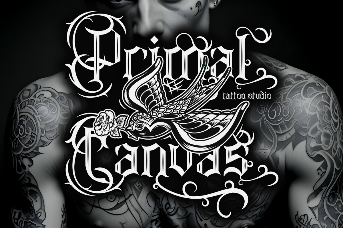 Atlas Celeste - Tattoo Font, a Font by PutraCetol Studio (Photo 4 of 11)