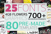 BIG BUNDLE for Templett & Corjl, a Script Font by Blessed Print (Thumbnail 2 of 58)