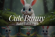 PLUVI – Cute White Bunny Clipart p25, an Illustration by vikes.art (Thumbnail 1 of 6)