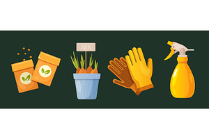 Spring gardening elements, an Object Illustration by Elen_Art