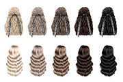 Hair clipart large set, an Illustration by Elenbushe (Thumbnail 7 of 11)