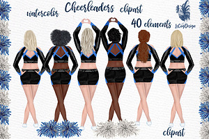 Cheerleaders Girls Clipart