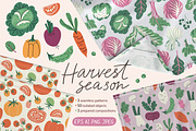 Harvest season patterns and objects, a Food Illustration by Alenkakarabanova (Thumbnail 1 of 8)