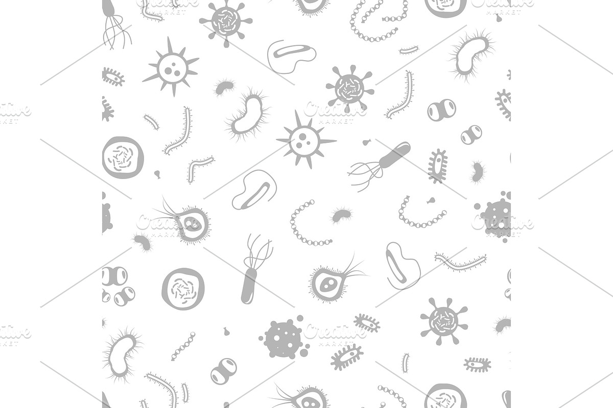 Microbes pattern. Bacteria and, a Background Graphic by Onyx