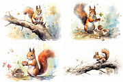 Squirrels Watercolor Collection, an Animal Illustration by artsy-fartsy (Thumbnail 3 of 6)