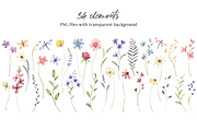 Floral watercolor set, clipart., a Decorative Illustration by Larisa Maslova (Thumbnail 2 of 13)