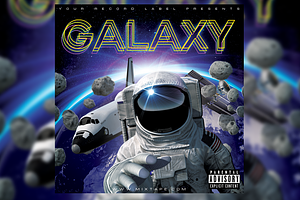 Galaxy Space CD Cover Template