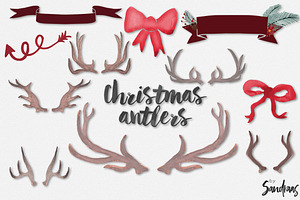 Christmas Antlers Clip Art