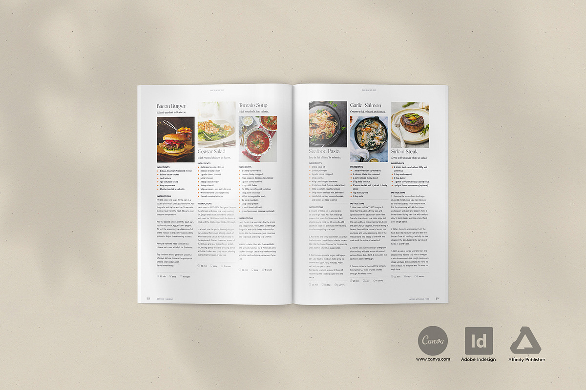Cook- and Recipebook / Canva + Indd, a Brochure Template by Imagination Area (Photo 10 of 23)