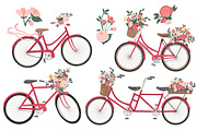 Rose Bicycles Clipart & Vectors, an Illustration by Amanda Ilkov (Thumbnail 4 of 5)