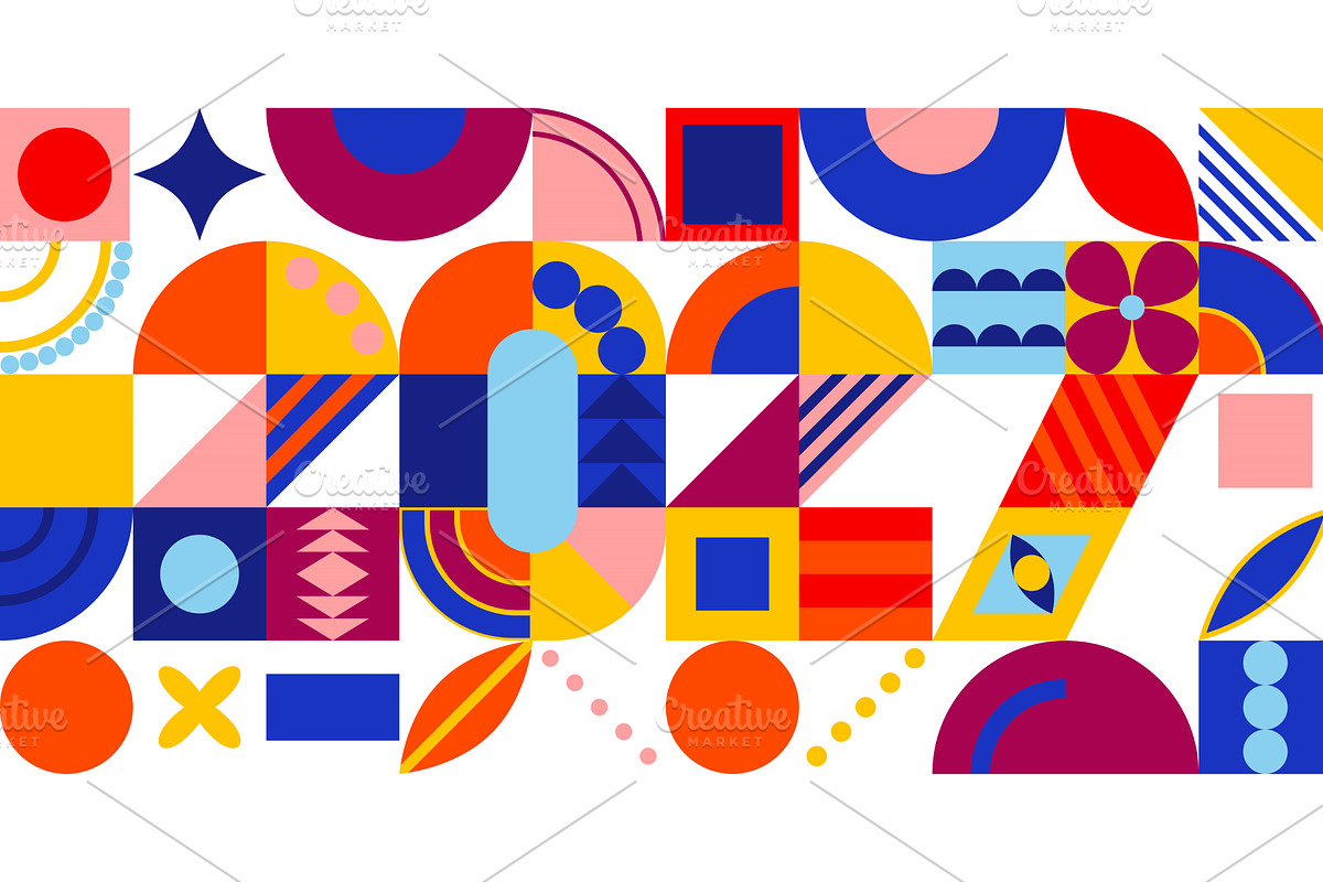 2027 New Year design with abstract, a Seasonal Illustration by sceptical cactus