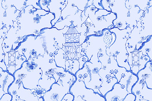 Chinoiserie Little Pagoda Pattern