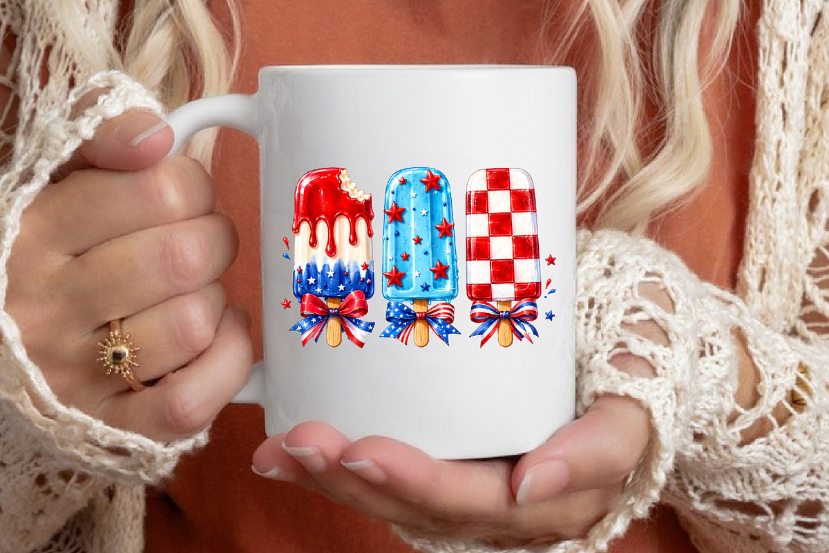Patriotic Popsicle Ice Cream Summer, a Seasonal Illustration by designcity5 (Photo 4 of 4)