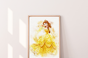 Princess Belle Watercolor Art, a Person Illustration by Designbudy (Thumbnail 10 of 12)
