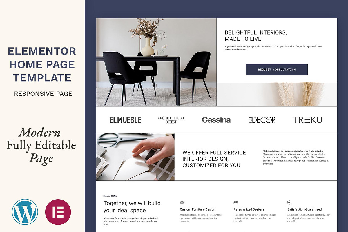 Home Page Elementor Template WP, a Landing Page Template by Eva Cogollos Studio (Photo 1 of 5)