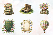 Olive Spring Travel Watercolor PNG, an Illustration by RobertsArt (Thumbnail 4 of 8)