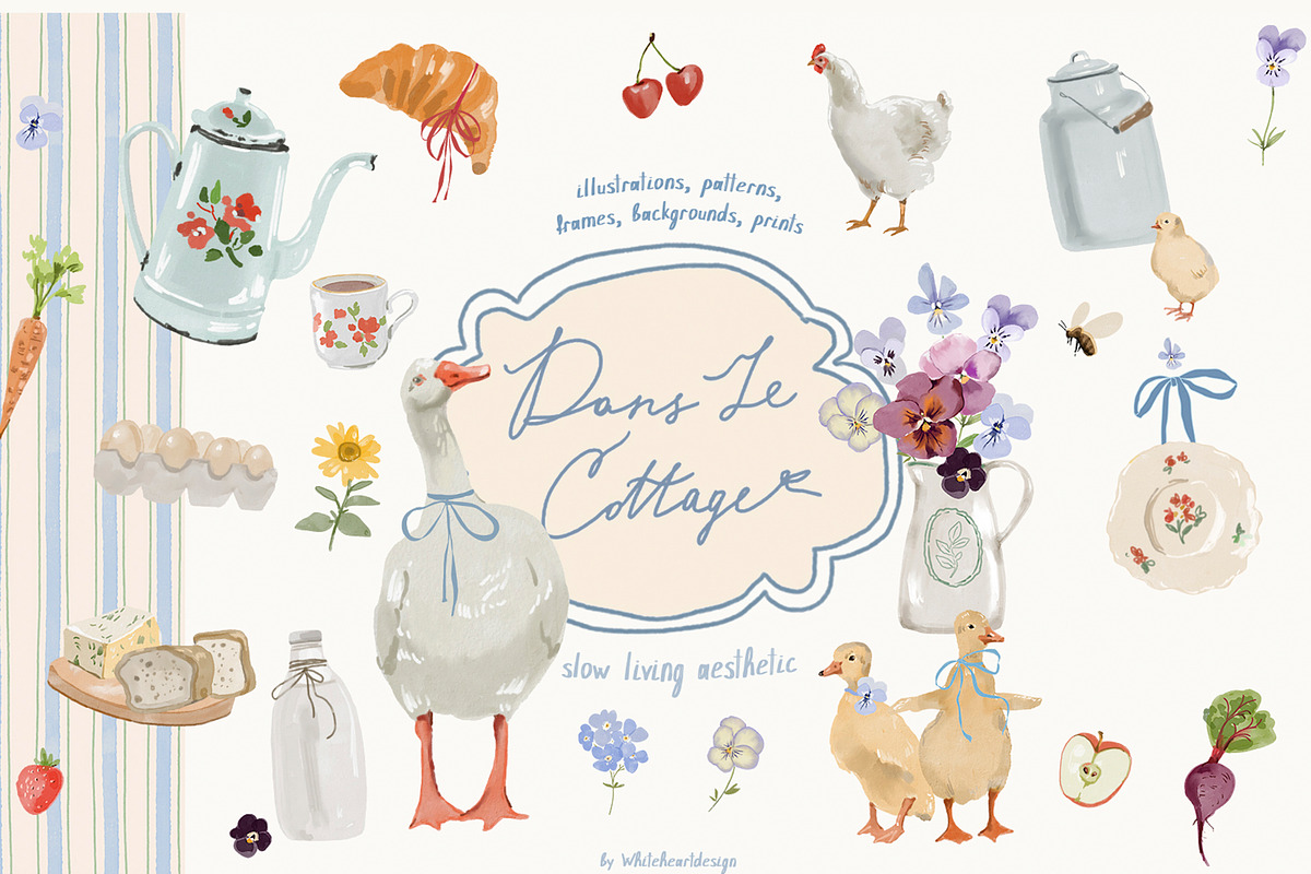 Cottagecore Illustratios Bundle, a Decorative Illustration by whiteheartdesign (Photo 12 of 23)