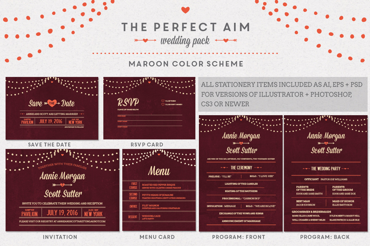 Perfect Aim Wedding Pack, an Invitation Template by Every Tuesday (Photo 2 of 5)