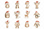 Christmas Woodland Portraits Clipart, an Illustration by SinaCreation (Thumbnail 2 of 7)