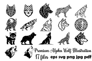 Premium Alpha Wolf Illustration, an Animal Illustration by Designer_Momina