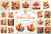 Watercolor Autumn Postage Stamps, an Illustration by SinaCreation (Thumbnail 1 of 5)