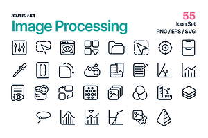 55 Image Processing Icons, an Outline Icon by Iconic Era