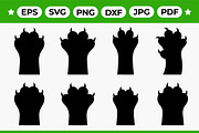 Monster Paw Silhouette Pack, an Object Graphic by Artonix (Thumbnail 1 of 3)
