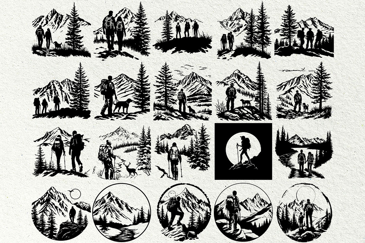 Hiking Svg Bundle, a Person Illustration by DENIDigitalArtSudio (Photo 5 of 9)