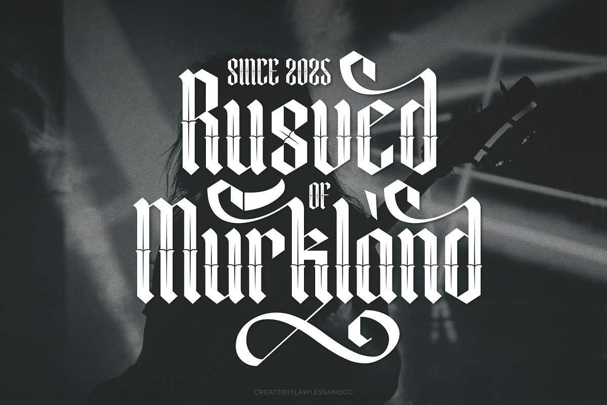 Roslenk Vol2 – Blackletter Font, a Blackletter Font by Flawless And Co (Photo 3 of 10)
