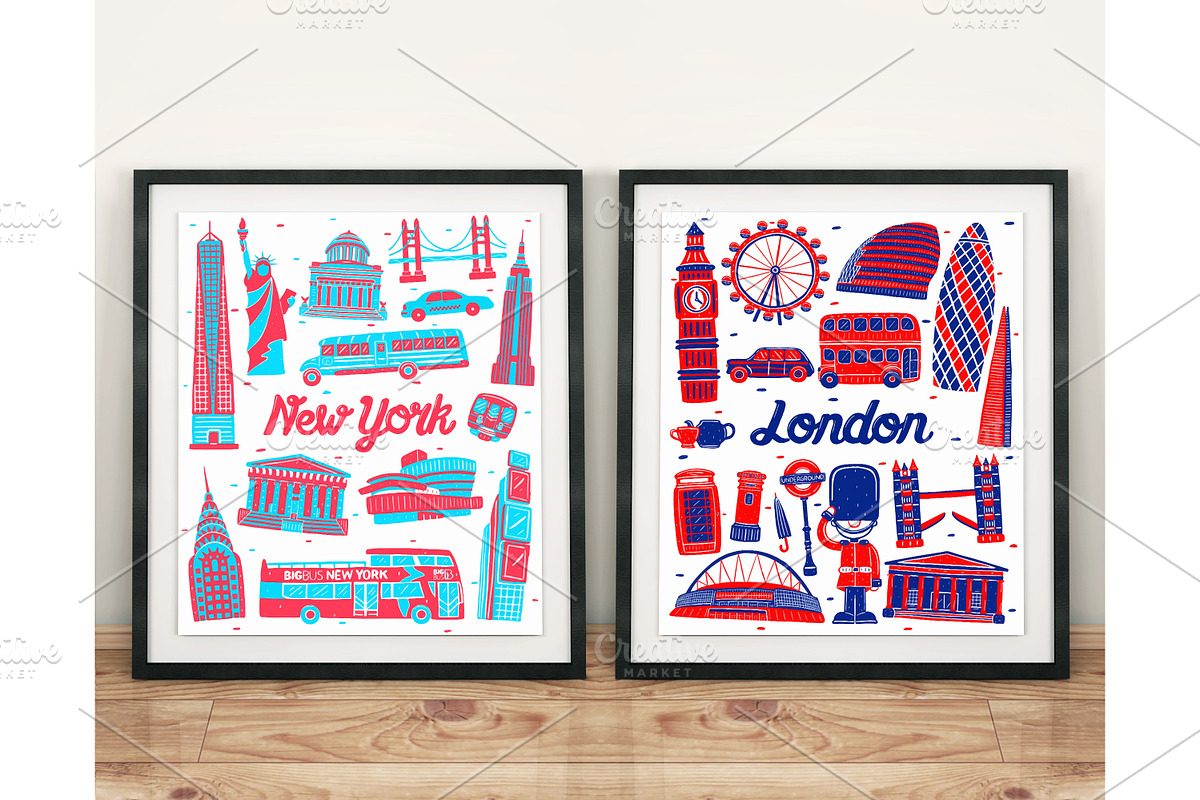 Travel Poster Big Bundle Vector Art, an Object Graphic by MEDZ (Photo 9 of 10)