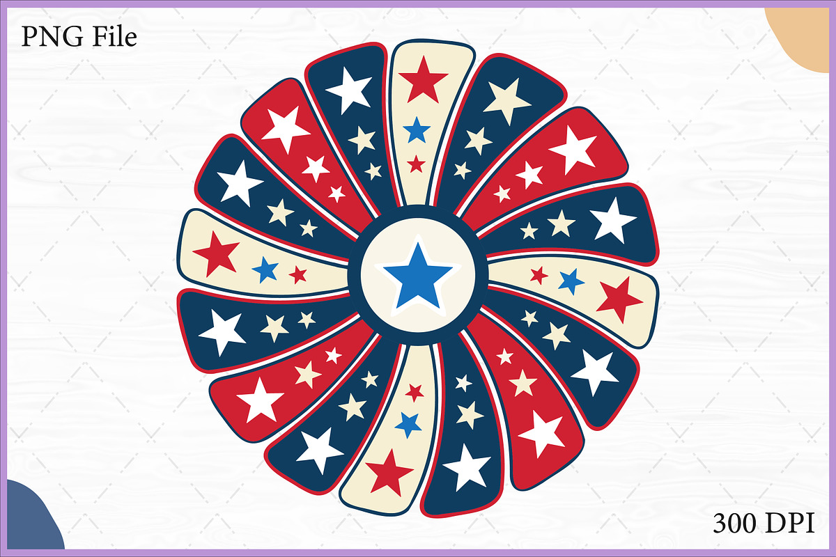 Patriotic Star Rosette Badge Clipart, a Decorative Illustration by Gfx Expert Team (Photo 1 of 3)