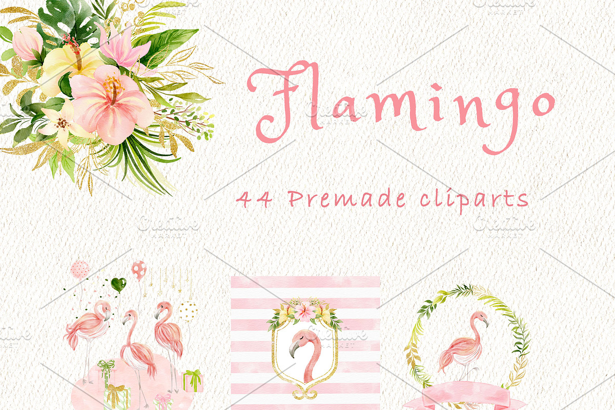 Pink Flamingo clipart, an Illustration by heyiamalice (Photo 5 of 13)